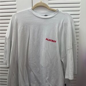 PLAYBOY White and Red Logo Men's Tee